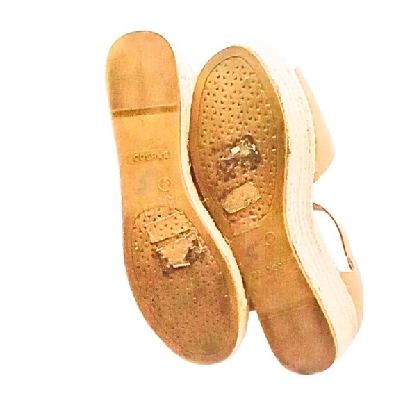 So Tan Womens Espadrille Wedge Sandals Size 10 Boho Chic Vegan Strap Open Toe - Picture 6 of 6